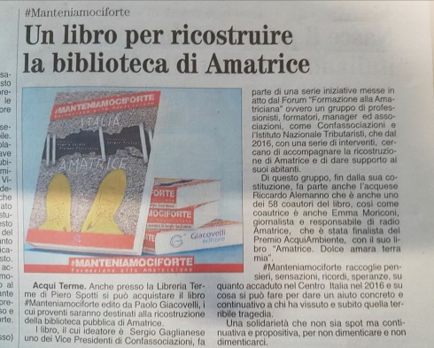 #ManteniamociForte - Articolo sul nostro libro ad Acqui Terme